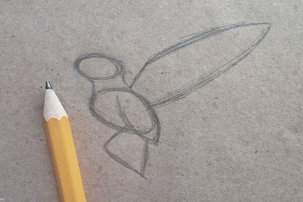 Как нарисовать колибри поэтапно - шаг 2