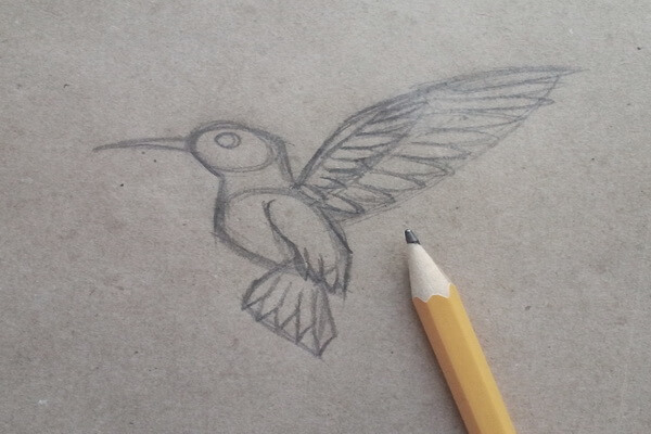 Как нарисовать колибри поэтапно - шаг 3