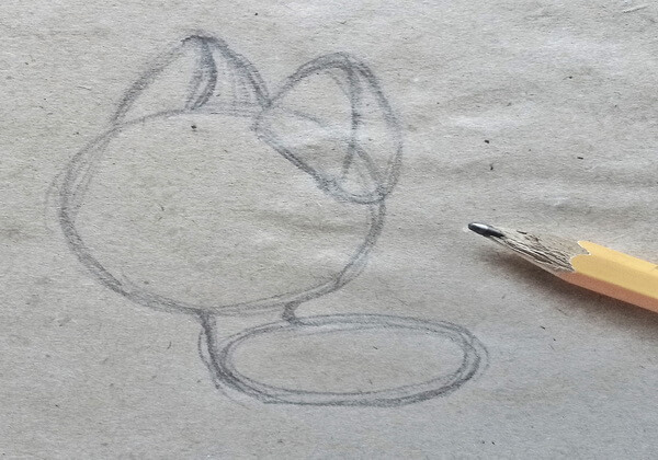 Как нарисовать котёнка Гав - шаг 2