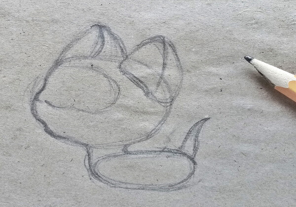 Как нарисовать котёнка Гав - шаг 3