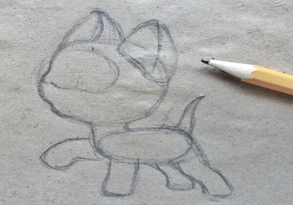 Как нарисовать котёнка Гав - шаг 4