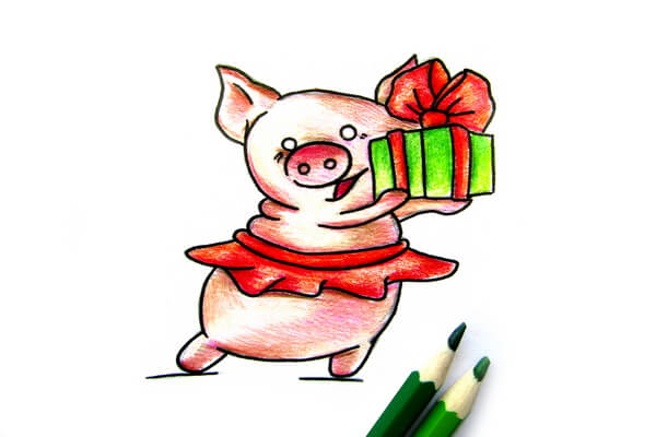 Как нарисовать свинку поэтапно - шаг 9